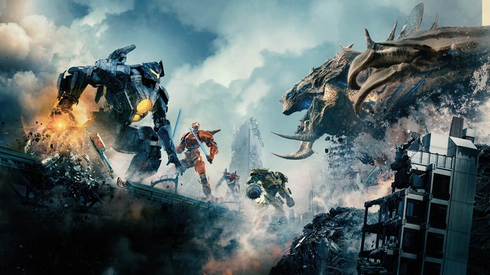 4K Pacific Rim Uprising robots fighting Kaiju
