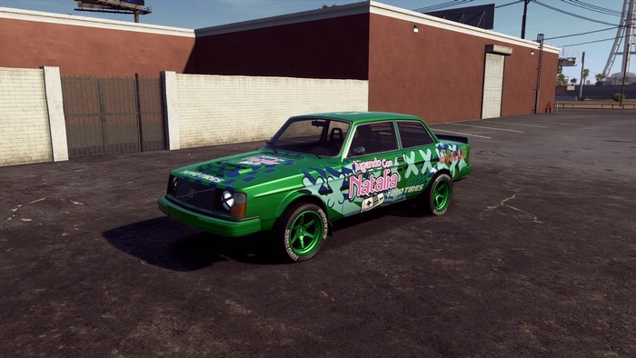 Green Volvo 242 DL with Natalia livery from Need for Speed Payback