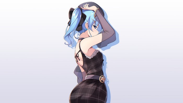 Suisei Hoshimachi Anime Girl in Plaid Dress