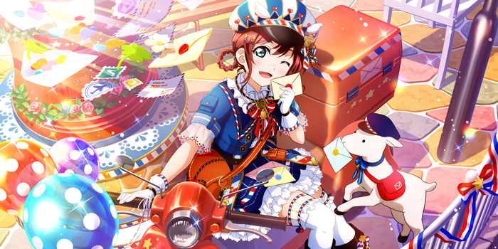 Emma Verde from Love Live! Series with a goat