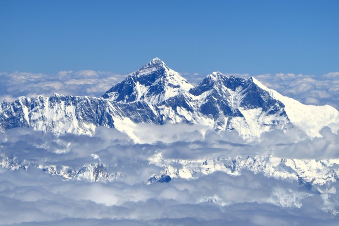 Mount Everest above the clouds