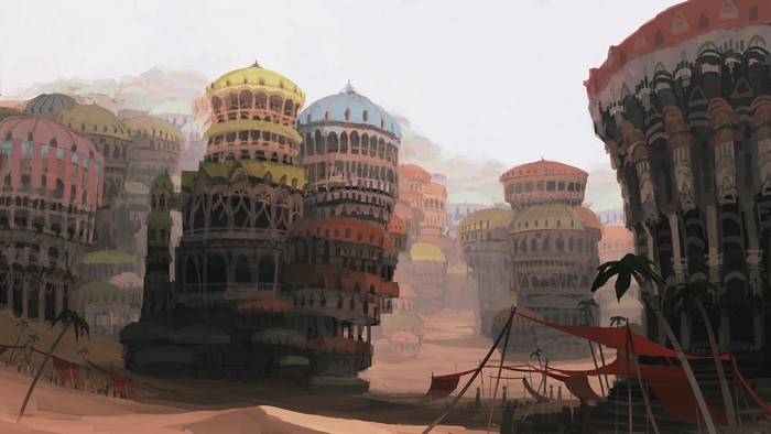 Fantasy city landscape by Jean Popo