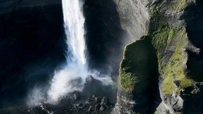 4K Iceland waterfall landscape