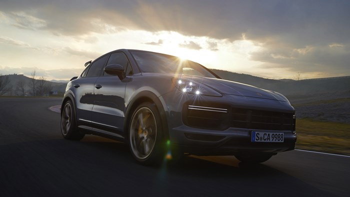 2022 Porsche Cayenne Turbo GT on a race track
