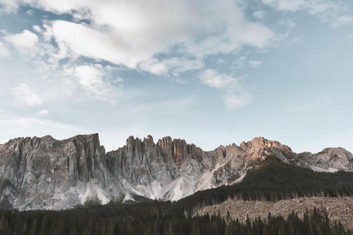 Scenic View of the Dolomites Mountains