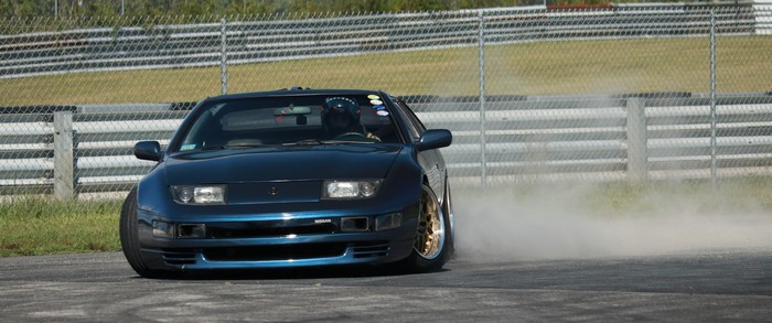 Nissan 300ZX drifting on a race track