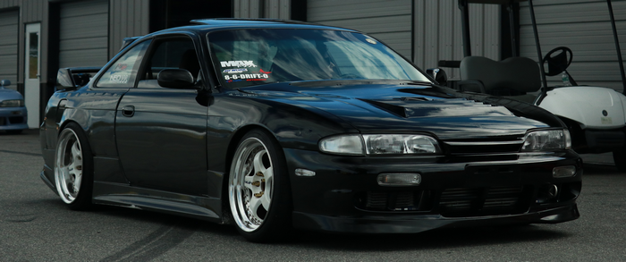 Black Nissan Silvia S14 Drift Car