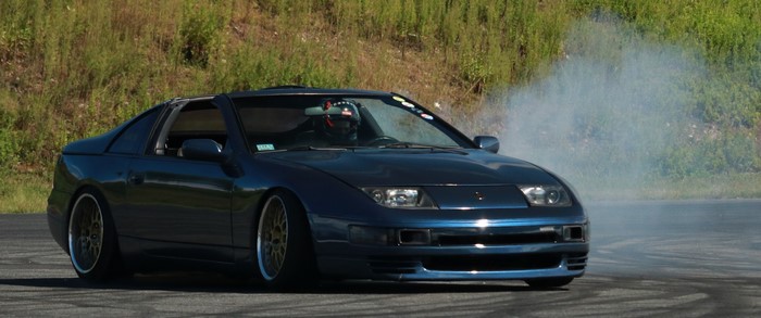 Nissan 300ZX drifting on a track