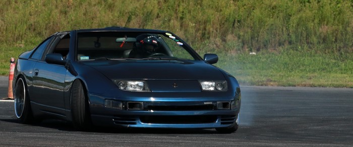Nissan 300ZX drifting on a track