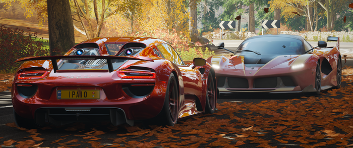 Porsche 918 Spyder and Ferrari 599XX in Forza Horizon 4