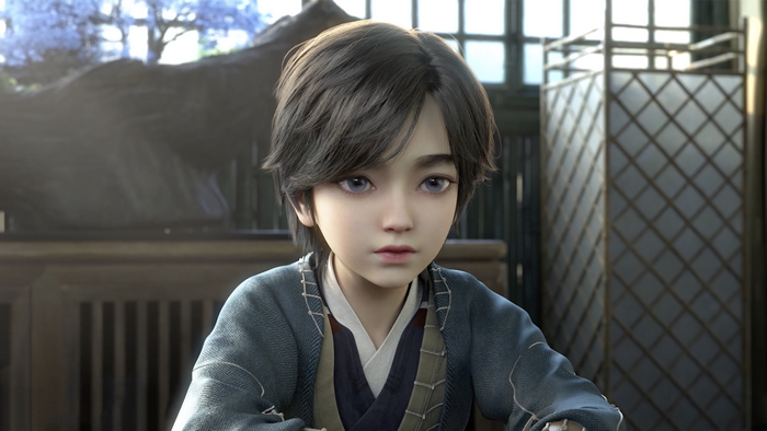 4K video game art of a young boy