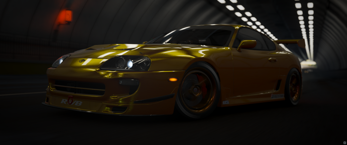 Toyota Supra RZ 1998 in a tunnel