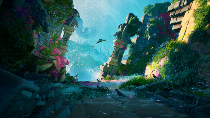 4K digital art landscape with birds