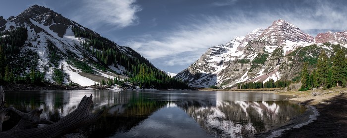 4K, snow, nature, landscape, sky, lake, trees, beach, water, clouds