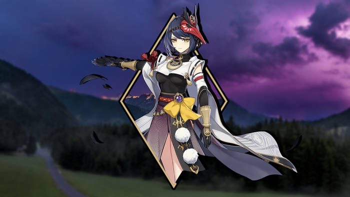 lightning, picture-in-picture, Genshin Impact, Genshin, anime girls