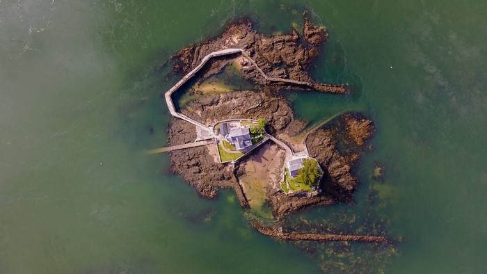 Wales, island, aerial view, sea