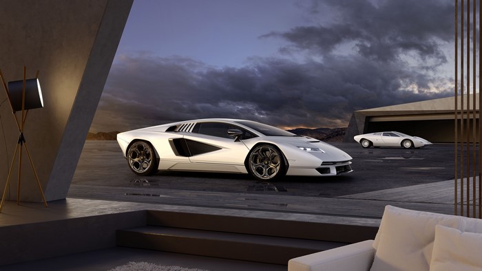 4K, car, clouds, vehicle, Lamborghini, Italian Supercars, white cars, Lamborghini Countach, sunrise, supercars