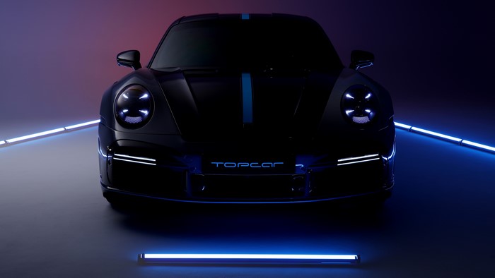 4K, grey cars, Porsche 911, neon, Porsche, TopCar, vehicle, sports car, Porsche 992, low light, car