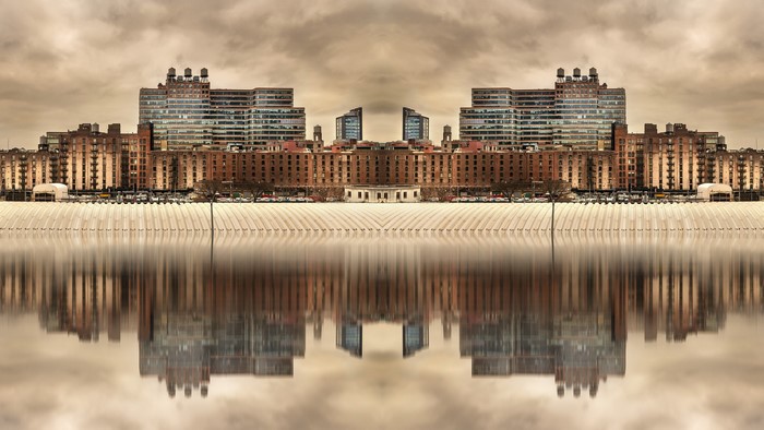 reflection, water, New York City, USA, cityscape