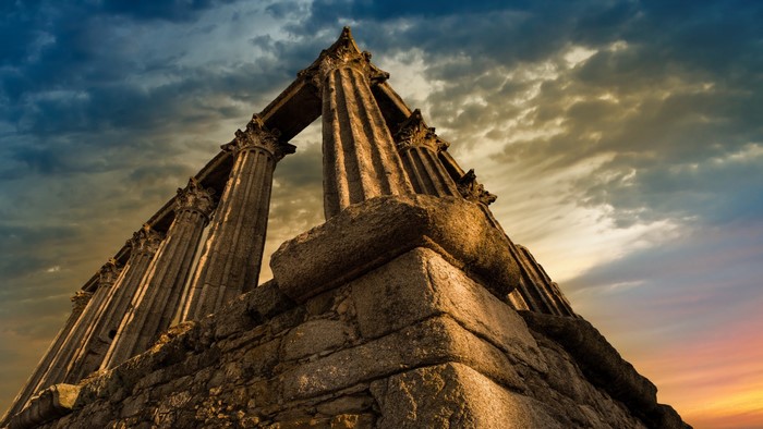 Portugal, temple, low-angle, ruin, ancient, history