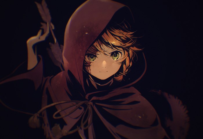 Emma from The Promised Neverland in Cloak with Bow