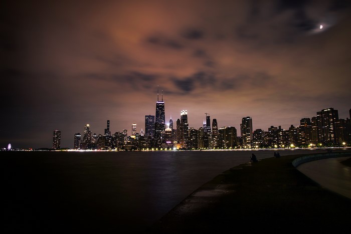 lights, skyline, urban, John Hancock Tower, Chicago, city