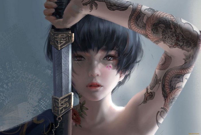 tattoo, Ghostblade, sword