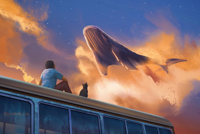 whale, artwork, fantasy art