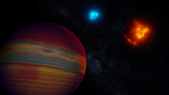 Blender, 3D graphics, Sun, space art, space, Gas giant, red sun