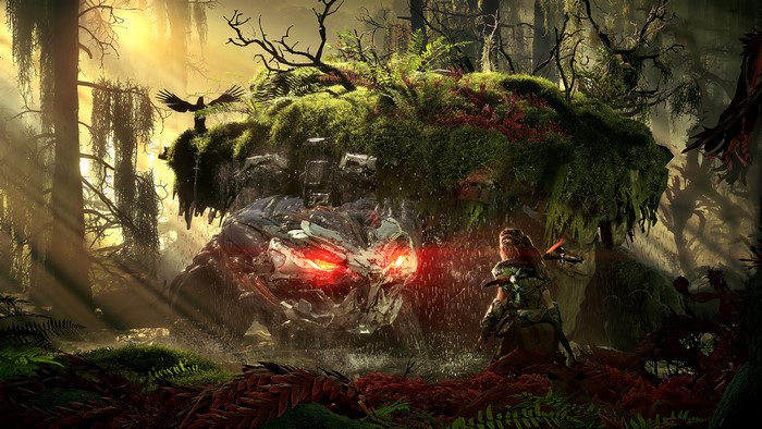 4K, video game art, Aloy (Horizon: Zero Dawn), Horizon II: Forbidden West, horizon forbidden west, guerrilla games, robot, 4K