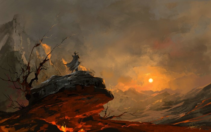 digital painting, fan art, Sergey Svistunov, landscape