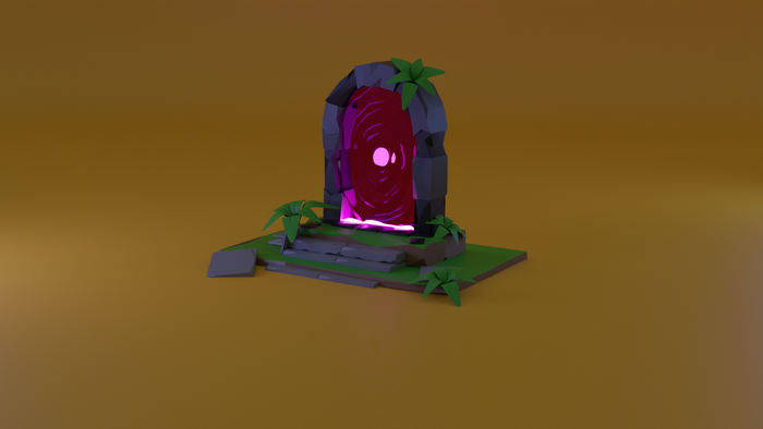 Blender, CGI, 3D graphics, abandoned, minimalism, relaxation, digital, Minecraft, portal