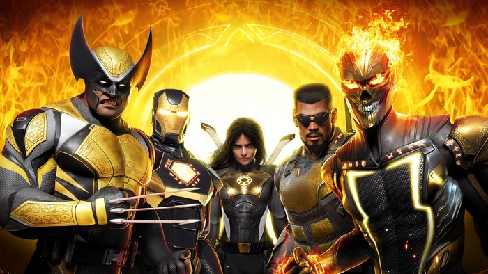 4K, Eric Brooks, Midnight Suns, Wolverine, Iron Man, Marvel Comics, Marvel Midnight Suns, 4K, Ghost Rider