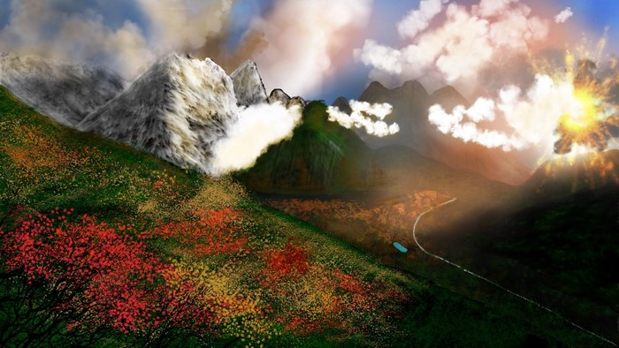 nature, digital painting, landscape