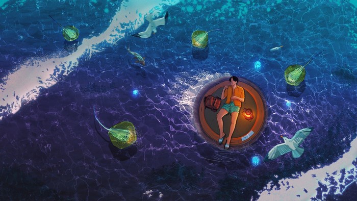 Stingray, sea, artwork