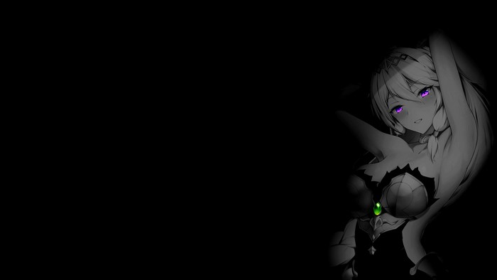 monochrome, selective coloring, anime, anime girls