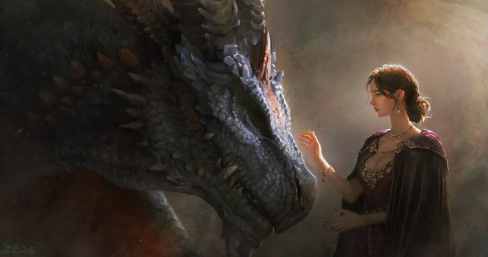 dragon, fantasy art, artwork, women