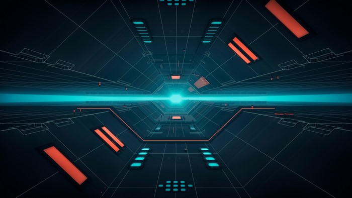 4K, lights, interior, digital, 3D, Tron, futuristic, perspective, render, science fiction, spaceship, blue light, hallway