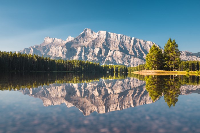 4K Lake Landscape with Mountain Reflection