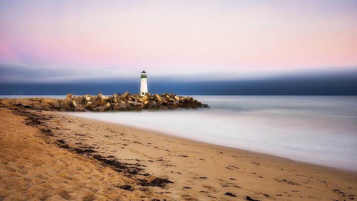 lighthouse, sky, beach, coast, outdoors