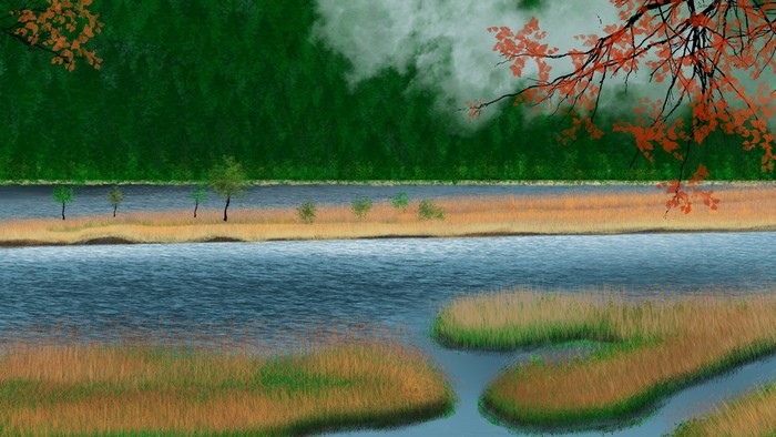 nature, digital painting, digital art, landscape