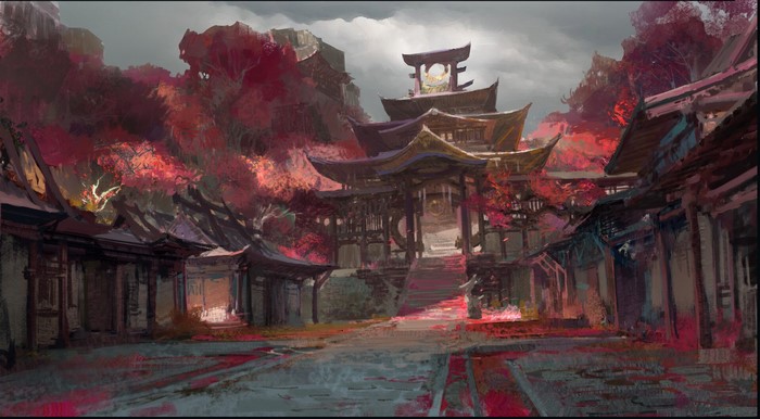 artwork, fantasy art, Asian architecture