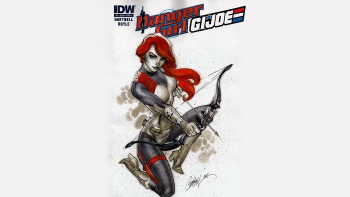 G.I. Joe, illustration, J. Scott Campbell, simple background, Danger Girl