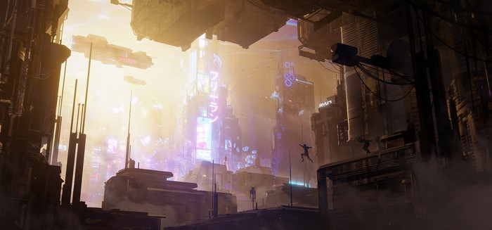 4K, Rutger van de Steeg, city, digital art, concept art, cyberpunk, futuristic city, futuristic