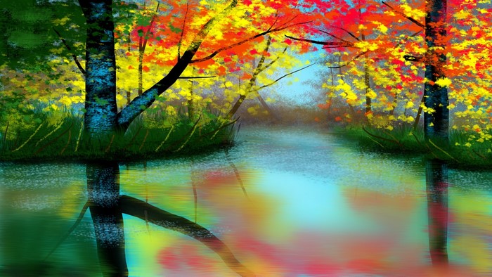 nature, digital painting, landscape