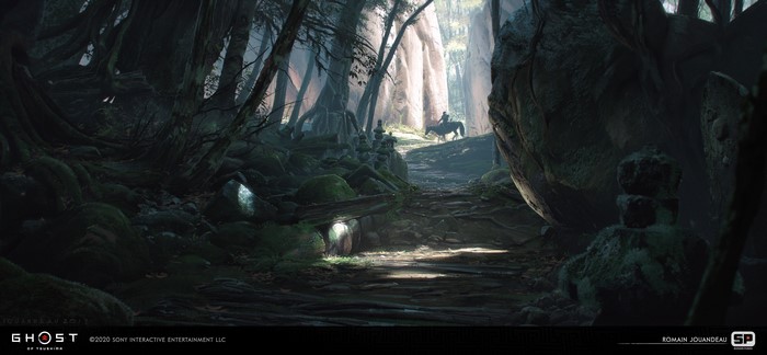4K, ArtStation, trees, artwork, Romain Jouandeau, forest, fantasy art