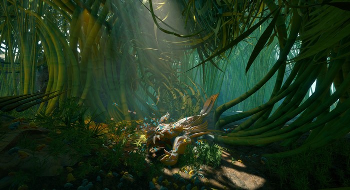 birds, bamboo, forest, digital art, Tyler Smith