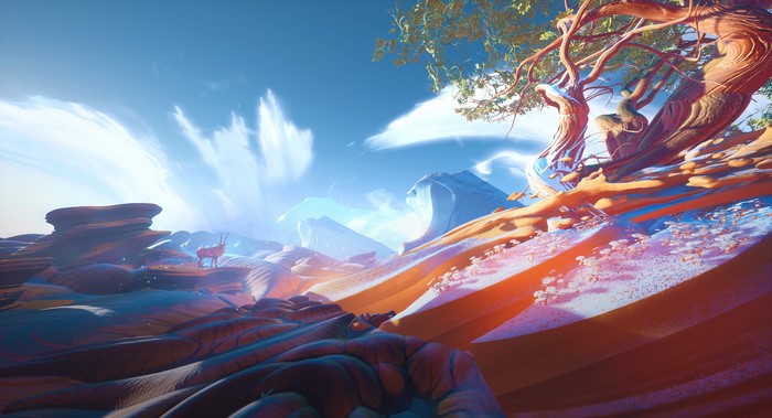 mountains, desert, trees, Tyler Smith, digital art