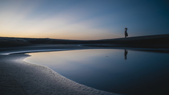nature, calm waters, outdoors, dark, reflection, sky