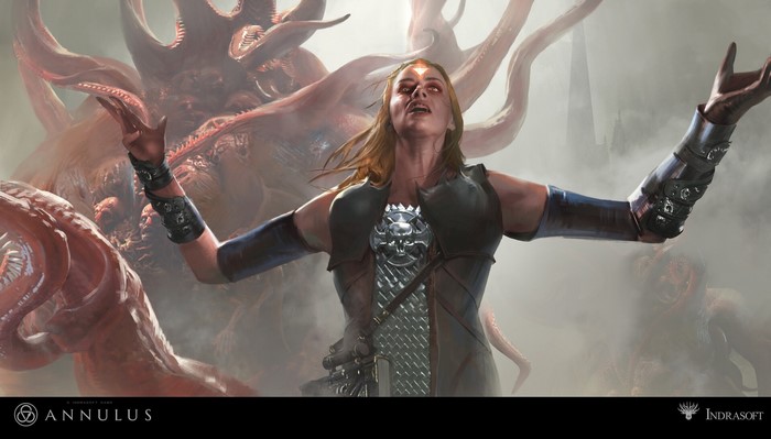 arms up, long hair, ArtStation, fantasy art, blonde, artwork, women, creature, Zhang Jing, fantasy girl